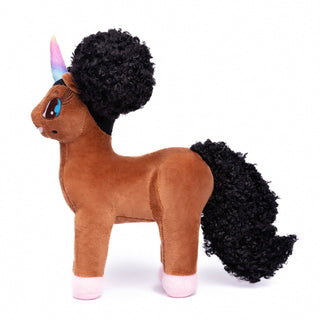 Tiffany, Unicorn Plush Toy with Afro Puffs - 12 inch | Plushie Depot