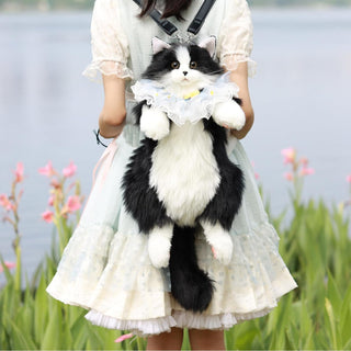 Ragdoll Cat Backpack – Cozy Companion for Travel & School Tuxedo Black