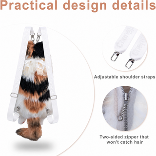 Calico Cat Backpack – Lifelike Plush Cat Bag for Women & Kids