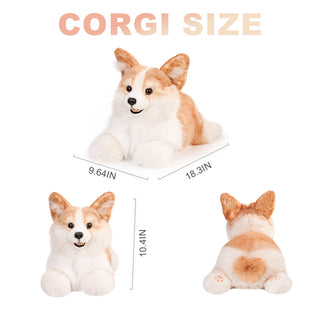 2.2lbs Corgi Dog Plush – Handmade Realistic Weighted for Dog Lovers & Kids