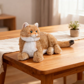 Percy 2.0 Golden British Short Hair Cat- Breathing Heartbeat Pur,Voice Robonic Cat