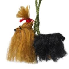 Hand Knit Alpaca Wool Christmas Ornament - Yorkie Dog - Plushie Depot