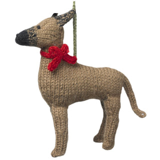 Hand Knit Alpaca Wool Christmas Ornament - Great Dane Dog Plushie Depot