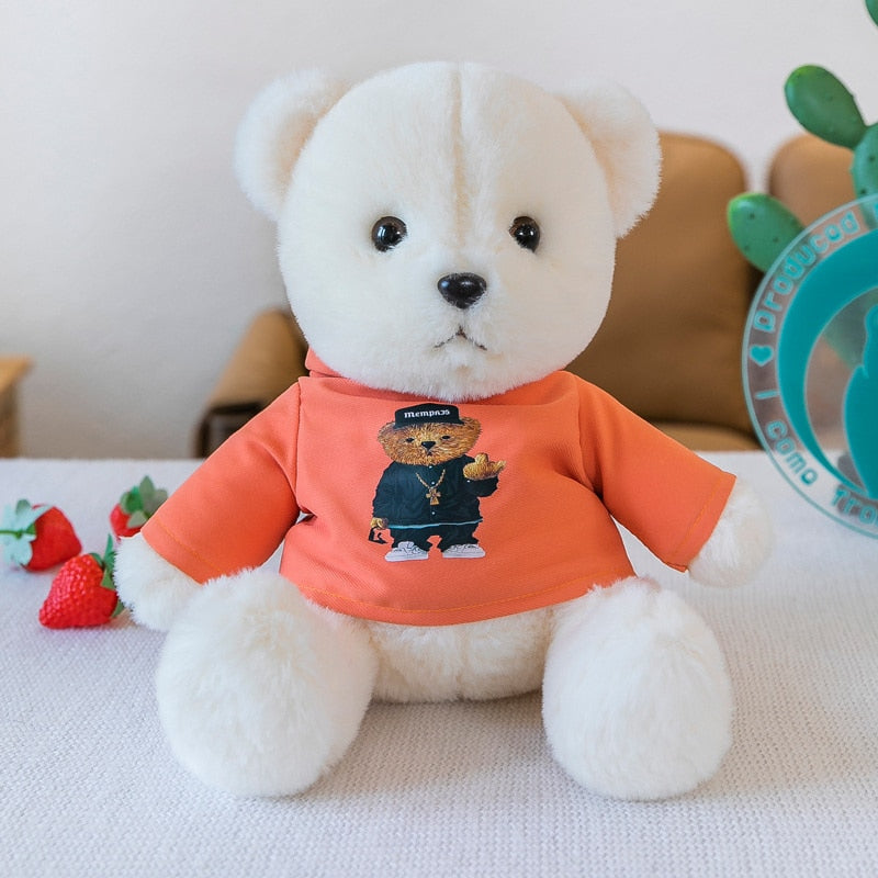 Whimsi The Sweatshirt Teddy Bear 8" Orange Stuffed Animals Plushie Depot