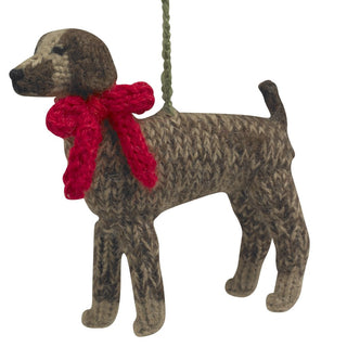 Hand Knit Alpaca Wool Christmas Ornament - German Short Haired Pointer Dog Ornament - Plushie Depot