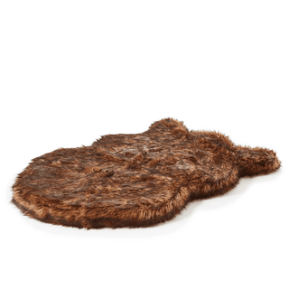 PupRug by Paw.com™ Faux Fur Orthopedic Dog Bed - Curve Brown | Plushie Depot