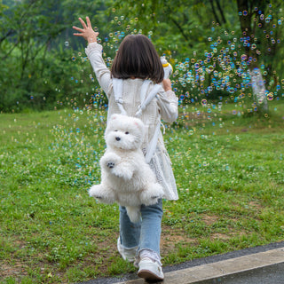 Westie Dog Backpack – Plush Bag for Girls & Puppy Lovers