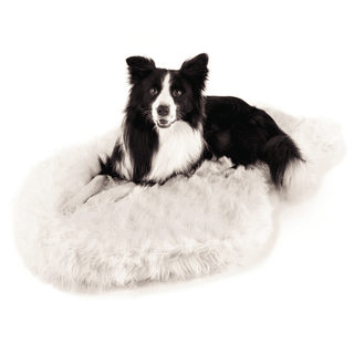 PupRug by Paw.com™ Faux Fur Orthopedic Dog Bed - Curve Polar White | Plushie Depot