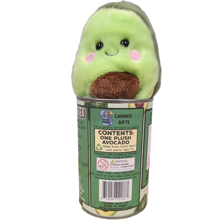 Canned Gifts - Lil' Guac the Canned Avocado - Eco-Friendly Plush w/Jokes Plushie Depot