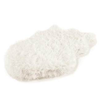 PupRug by Paw.com™ Faux Fur Orthopedic Dog Bed - Curve Polar White | Plushie Depot