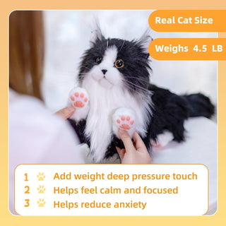 Tuxedo Weighted Plush – Realistic Companion Cat for Adults