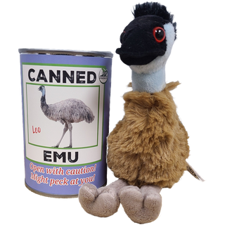 Canned Gifts - Canned Emu | Stuffed Animal Zoo Plush | Funny Jokes on Can - Plushie Depot
