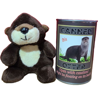 Canned Gifts - Otis the Canned Otter Stuffed Animal Plush w/Funny Jokes Plushie Depot