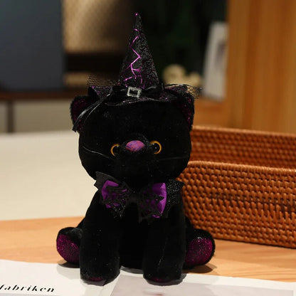 Halloween Witchy Kitty Cat Plushie Purple 11" Stuffed Animals - Plushie Depot