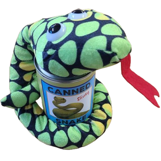 Canned Gifts - Slinky the Canned Snake Stuffed Animal Plush w/Funny Jokes Pop Top Lid Plushie Depot