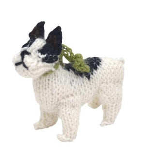 Hand Knit Alpaca Wool Christmas Ornament - French Bulldog - Plushie Depot