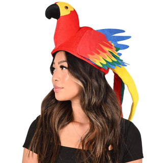 Luau Party Plush Parrot Hat