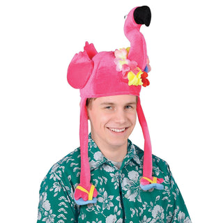 Luau Party Plush Flamingo Hat