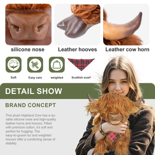 Highland Cow Plush – Weighted Toy for Kids & Adults