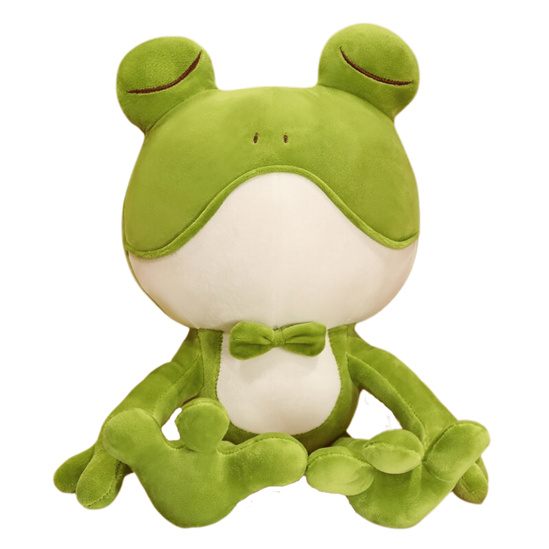 Sleepy Green Frog Plushie Stuffed Animals - Plushie Depot