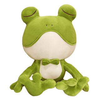 Sleepy Green Frog Plushie - Plushie Depot
