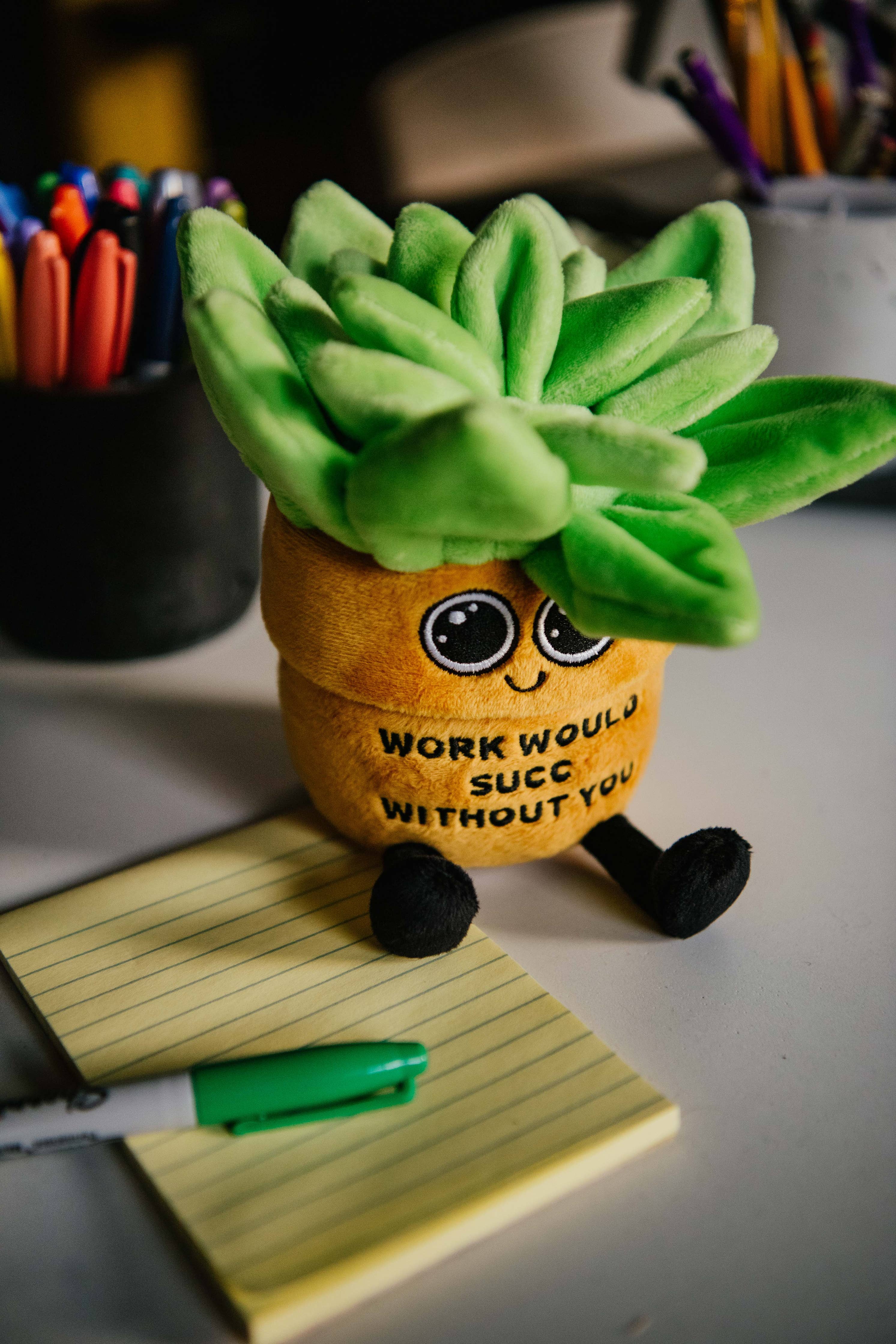 stuffed succulent Work Would Succ Without You Plush