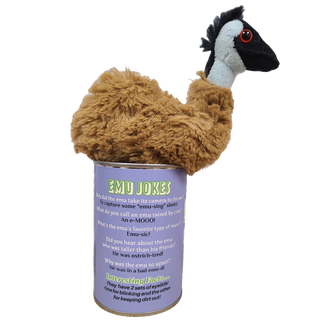 Canned Gifts - Canned Emu | Stuffed Animal Zoo Plush | Funny Jokes on Can Plushie Depot