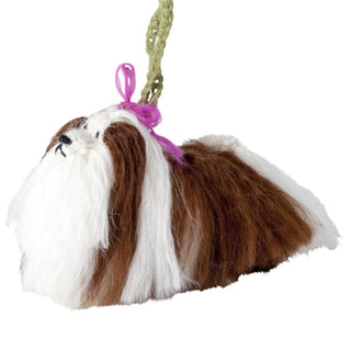 Hand Knit Alpaca Wool Christmas Ornament - Shih Tzu Dog Ornament - Plushie Depot