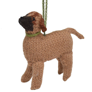 Hand Knit Alpaca Wool Christmas Ornament - Bullmastiff Dog - Plushie Depot