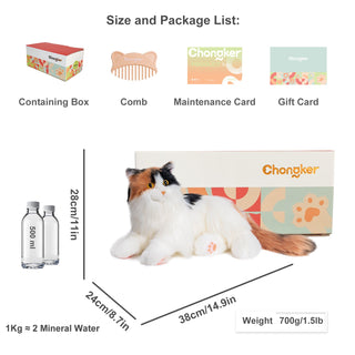 Breathing Calico Percy 2.0- Heartbeat Pur,Voice Robonic Cat