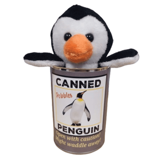 Canned Gifts - Pebbles the Canned Penguin Stuffed Animal Plush w/Jokes Plushie Depot