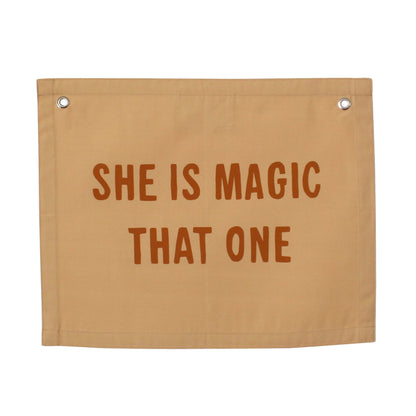 she is magic banner Peach Wall Hanging - Plushie Depot