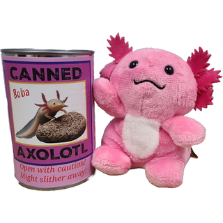 Canned Gifts - Canned Axolotl | Stuffed Animal Plush | Funny Jokes on Can Pop Top Lid Plushie Depot