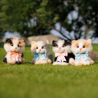 Light Calico Keychain – Fluffy Bag Charm for Girls