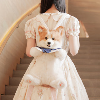 2.2lbs Corgi Dog Plush – Handmade Realistic Weighted for Dog Lovers & Kids Corgi Backpack