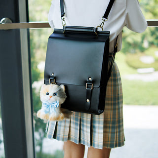 Light Calico Keychain – Fluffy Bag Charm for Girls