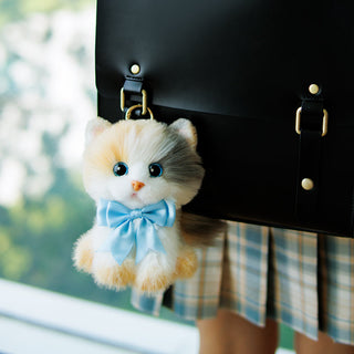Light Calico Keychain – Fluffy Bag Charm for Girls