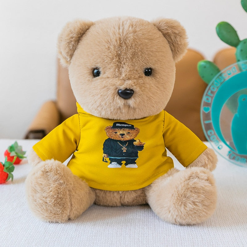 Whimsi The Sweatshirt Teddy Bear 8" Yellow Stuffed Animals Plushie Depot