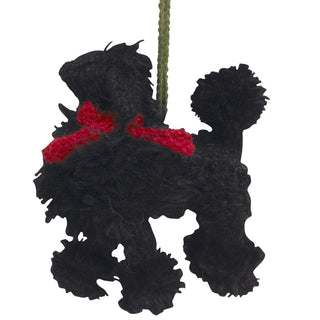 Hand Knit Alpaca Wool Christmas Ornament - Black Poodle Dog Plushie Depot