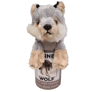 Canned Gifts - Scout the Canned Wolf - Stuffed Animal Plush w/Funny Jokes | Plushie Depot