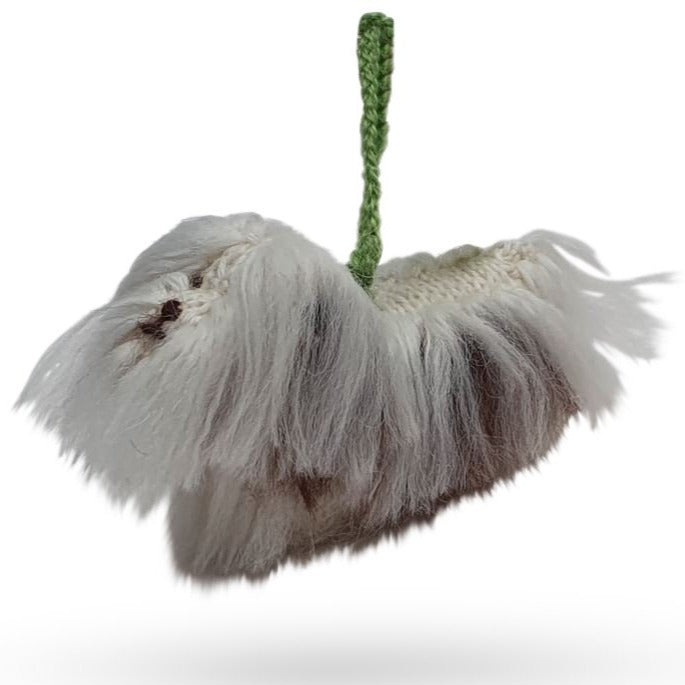 Hand Knit Alpaca Wool Christmas Ornament - Havanese Dog Ornament - Plushie Depot