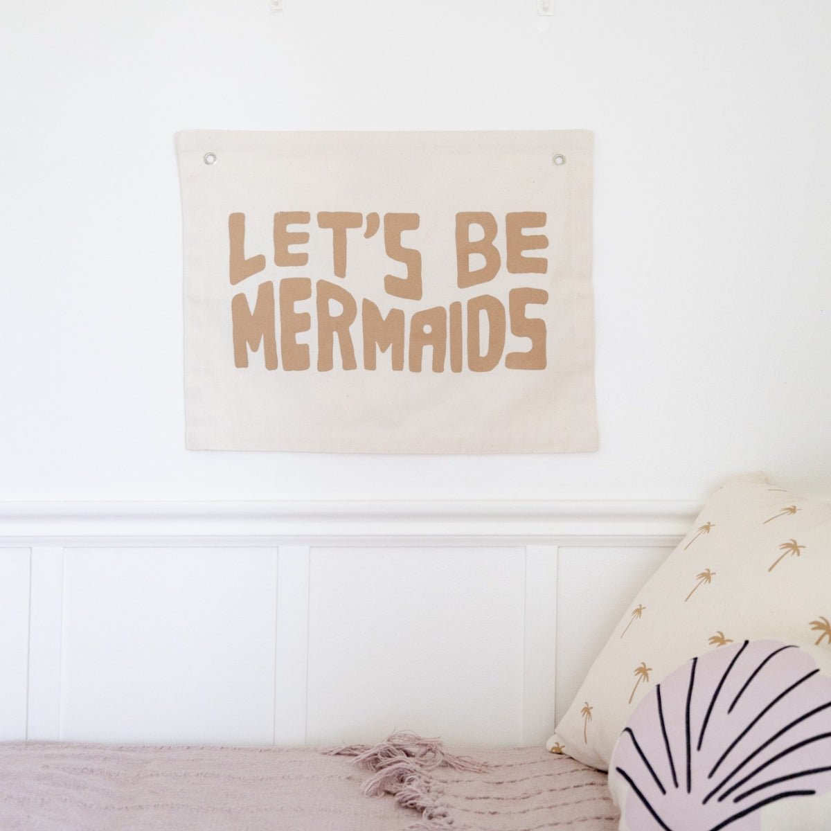 let's be mermaids clay banner Wall Hanging - Plushie Depot