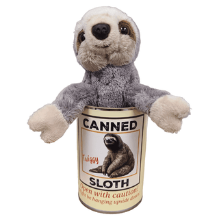 Canned Gifts - Twiggy the Canned Sloth Stuffed Animal Plush w/Funny Jokes | Plushie Depot