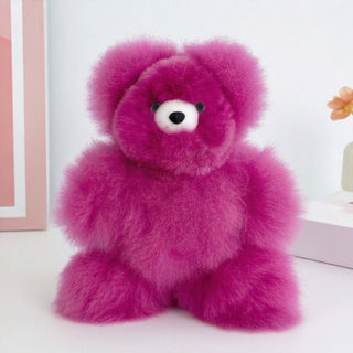 Fantasy Alpaca Stuffed Animal - Bear - Micro 7" Magenta