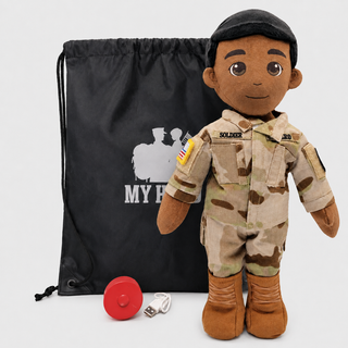 Army Daddy Doll | Military Doll & Army Doll | Recordable Male Dark Black