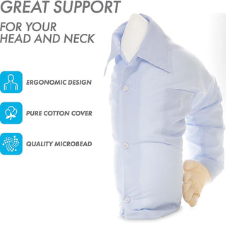 Boyfriend Pillow - Microbead Filling With Cotton Shirt - Always Cozy and Huggable