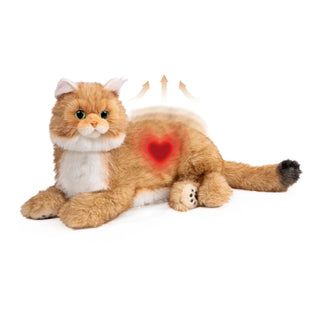 Percy 2.0 Golden British Short Hair Cat- Breathing Heartbeat Pur,Voice Robonic Cat