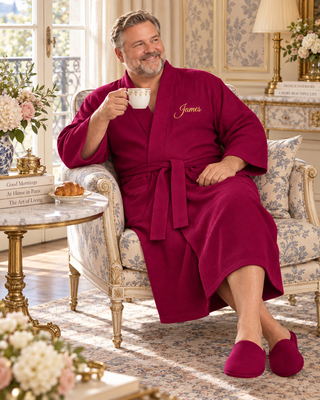 Waffle Spa Bathrobe for Men - Absorbent, Lightweight
