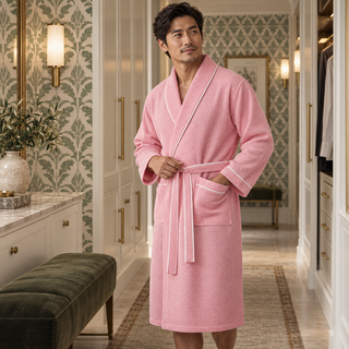 Premium Waffle Piping Robe for Men
