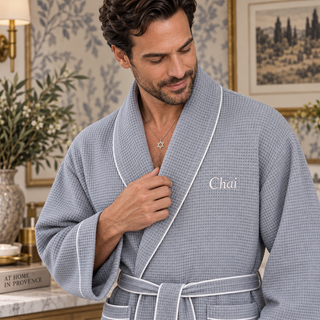 Premium Waffle Piping Robe for Men